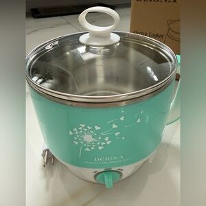 Teal Electric Multi-Cooker – Compact Home Kitchen Pot